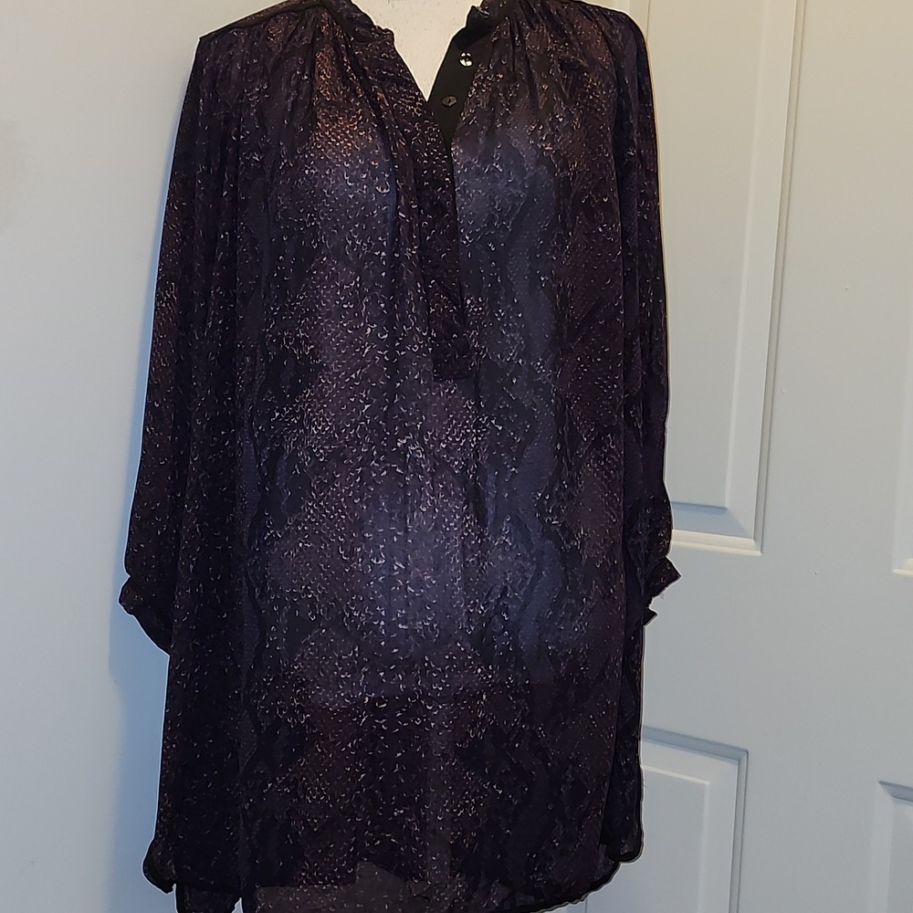 Rebecca Taylor Snake Print Mini Dress Sheer Size 10